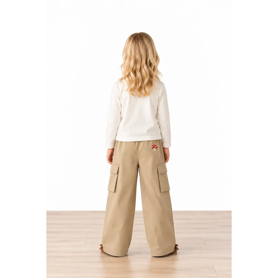 Miela Kids Tiny Stories Gabardin Kargo Bol Paça Pantolon - Bej