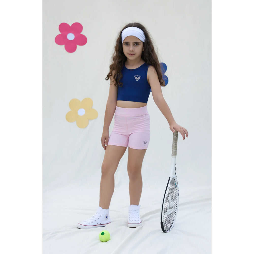 Miela Kids Tennis Club Kız Çocuk Biker Tayt - Candy Pink