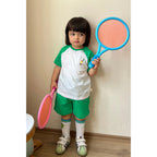Miela Kids Tennis Cartoon Kontrast Detaylı Oversize Tişört ve Şort Takım