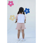 Miela Kids Kurdela Detaylı Kontrast Oversize Crop Tişört