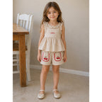 Miela Kids Fırfırlı Cherry Bluz ve Şort Takım