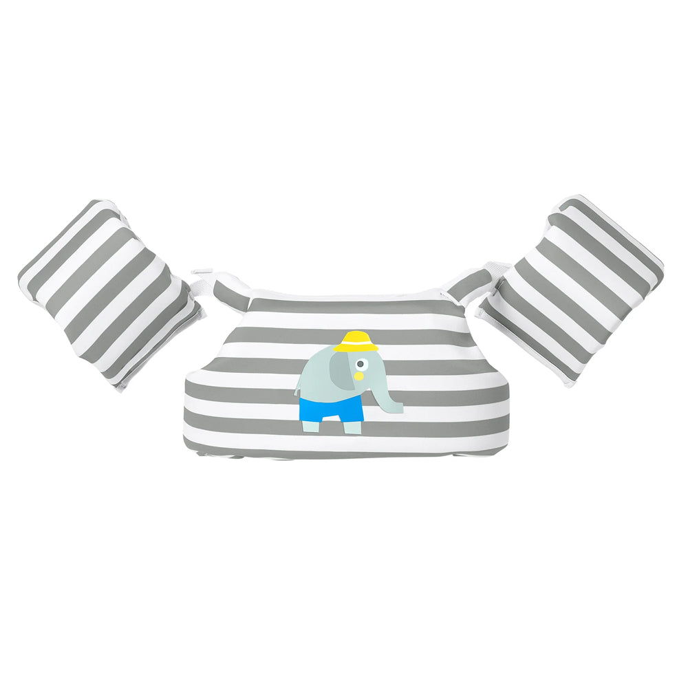 Sunnylife Çocuk Yüzme Kolluklu Can Yeleği - Eli the Elephant Green Stripe
