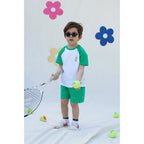 Miela Kids Tennis Cartoon Kontrast Detaylı Oversize Tişört ve Şort Takım