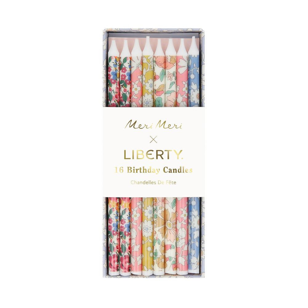 Meri Meri x Liberty - Çiçekli Mumlar - 16 Adet