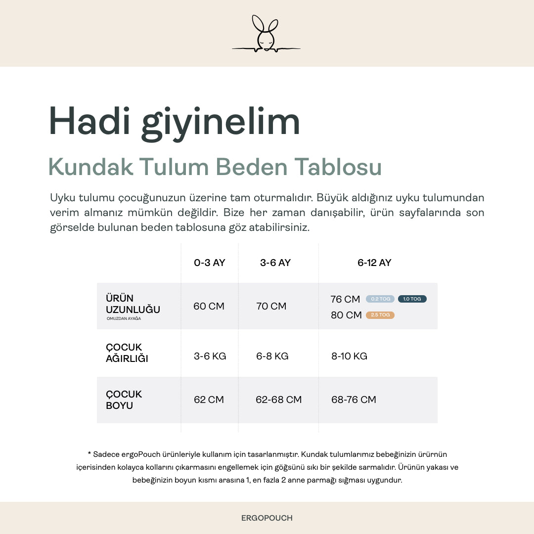 ErgoPouch 1.0 TOG Organik Pamuklu Kundak - Bej