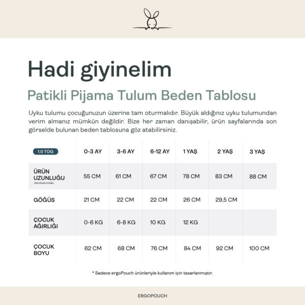 ErgoPouch 1.0 TOG Organik Pamuklu Patikli Pijama Tulum - Yeşil