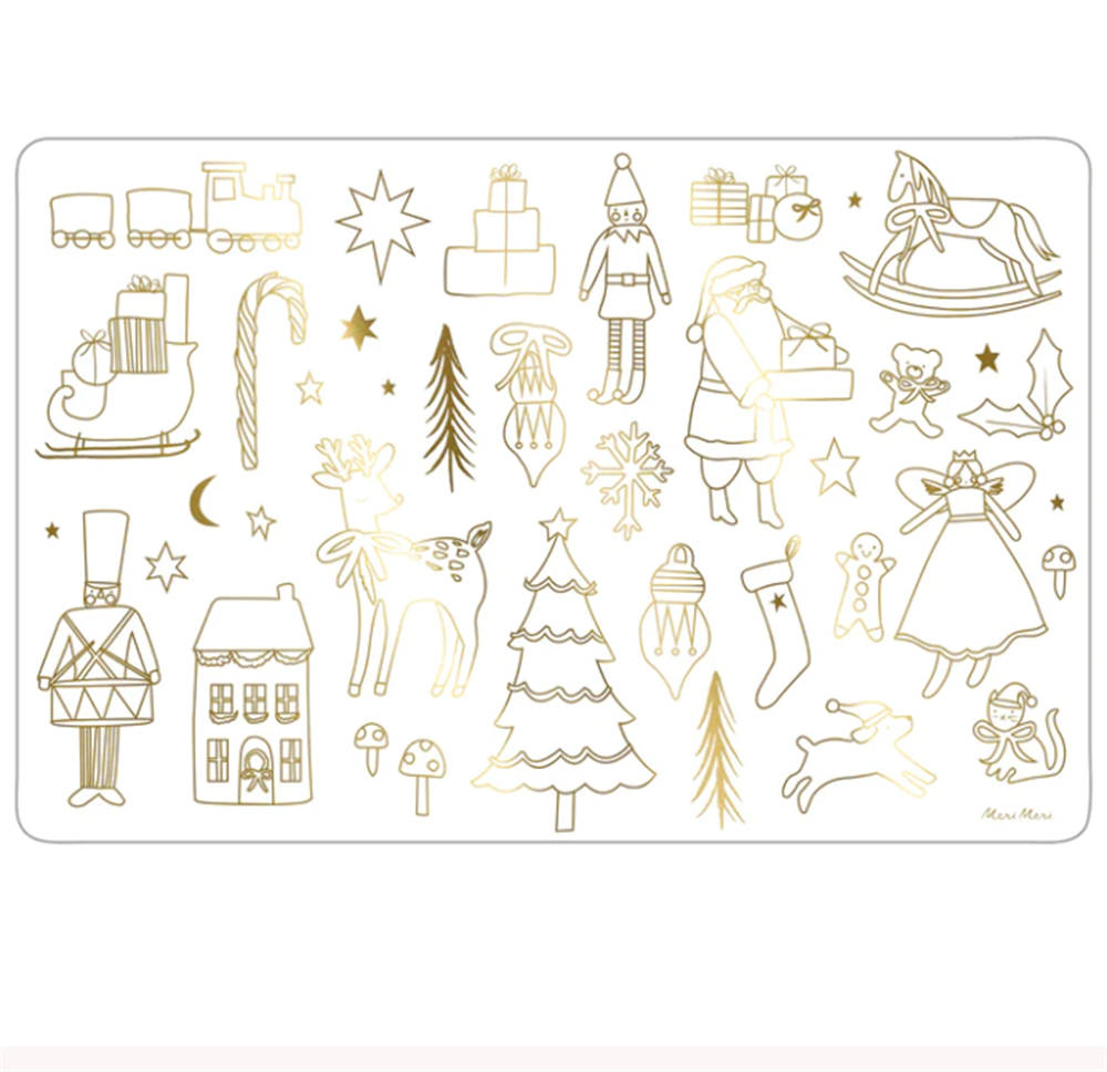 Meri Meri - Christmas Colouring Placemats - Yeni Yıl Boyamalı Amerikan Servisi - 8'li