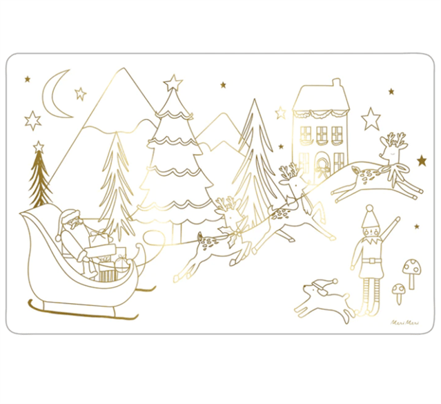 Meri Meri - Christmas Colouring Placemats - Yeni Yıl Boyamalı Amerikan Servisi - 8'li