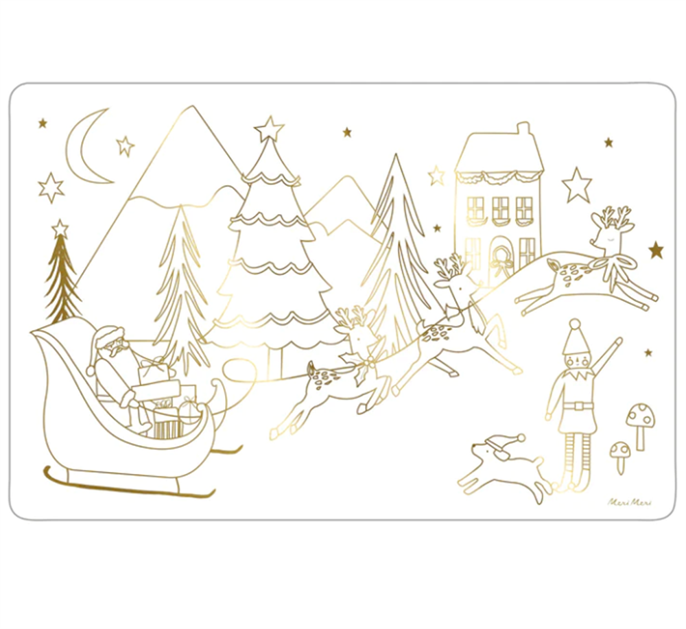 Meri Meri - Christmas Colouring Placemats - Yeni Yıl Boyamalı Amerikan Servisi - 8'li