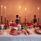 Meri Meri Gold Star Taper Candle - Altın Yıldız Detaylı Mumlar (2'li)