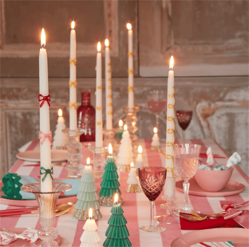 Meri Meri Gold Swirl Taper Candles - Altın Kıvrımlı Mumlar (2'li)