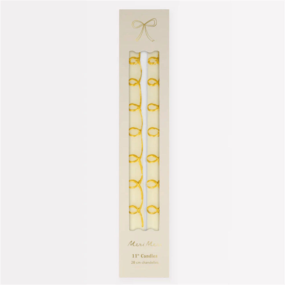 Meri Meri Gold Swirl Taper Candles - Altın Kıvrımlı Mumlar (2'li)