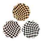 Meri Meri - Halloween Checker Side Plates - Cadılar Bayramı Damalı Tabaklar (M) (8'li)