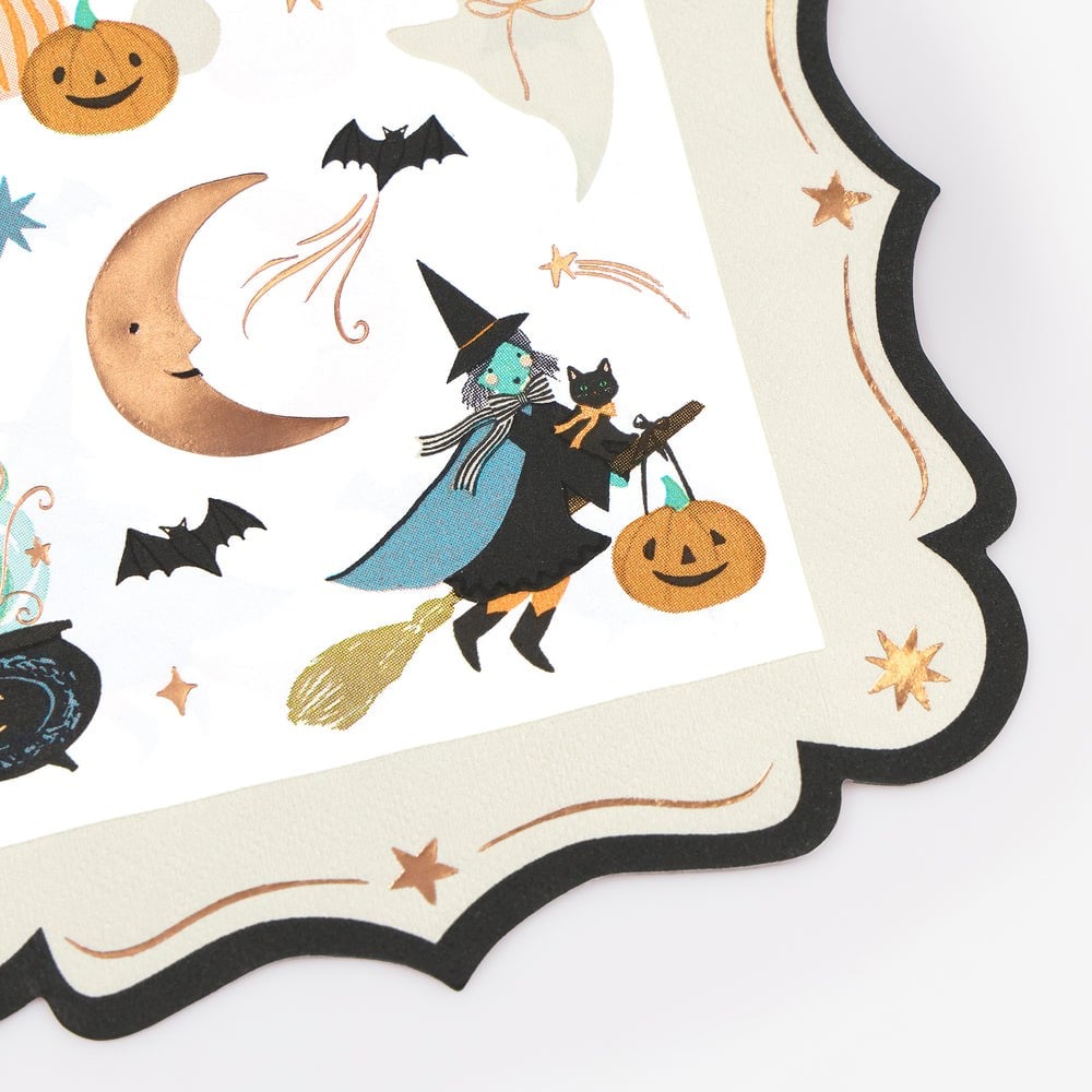 Meri Meri - Halloween - Süslü Kenarlı Cadılar Bayramı Büyük Peçete - L - 16 Adet