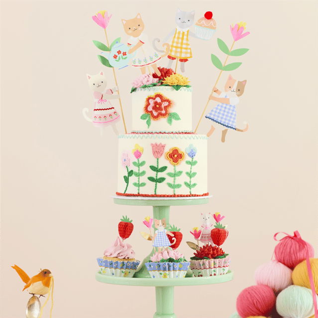 Meri Meri - Kitten Club Cake Toppers - Yavru Kedi Pasta Süsleri