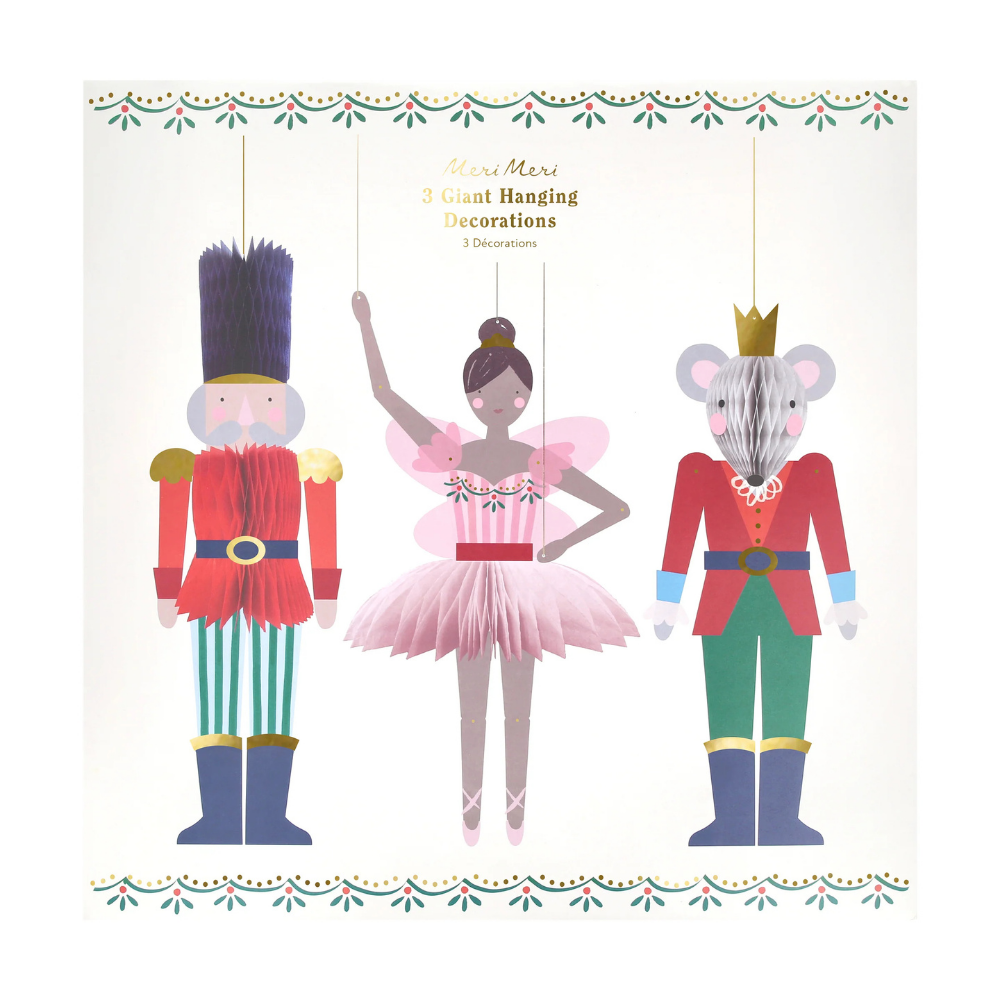 Meri Meri - Nutcracker Dev Asılan Süsler - 3 Adet