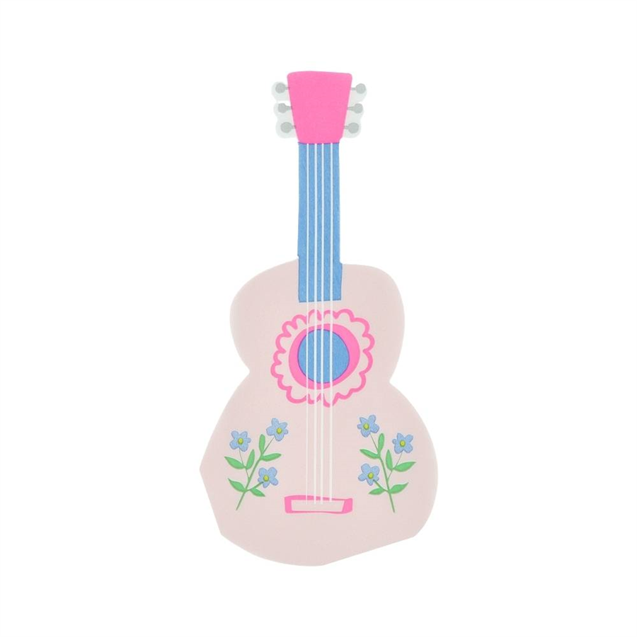 Meri Meri - Pink Guitar Shaped Napkins - Pembe Gitar Şekilli Peçeteler - 16 Adet