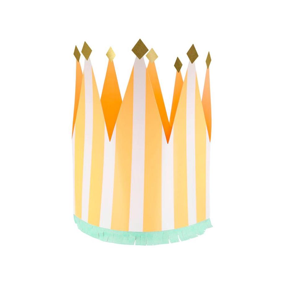Meri Meri - Striped Party Crowns - Çizgili Parti Taçları - 8 Adet