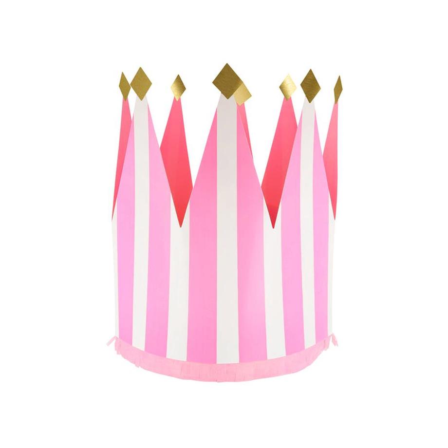 Meri Meri - Striped Party Crowns - Çizgili Parti Taçları - 8 Adet