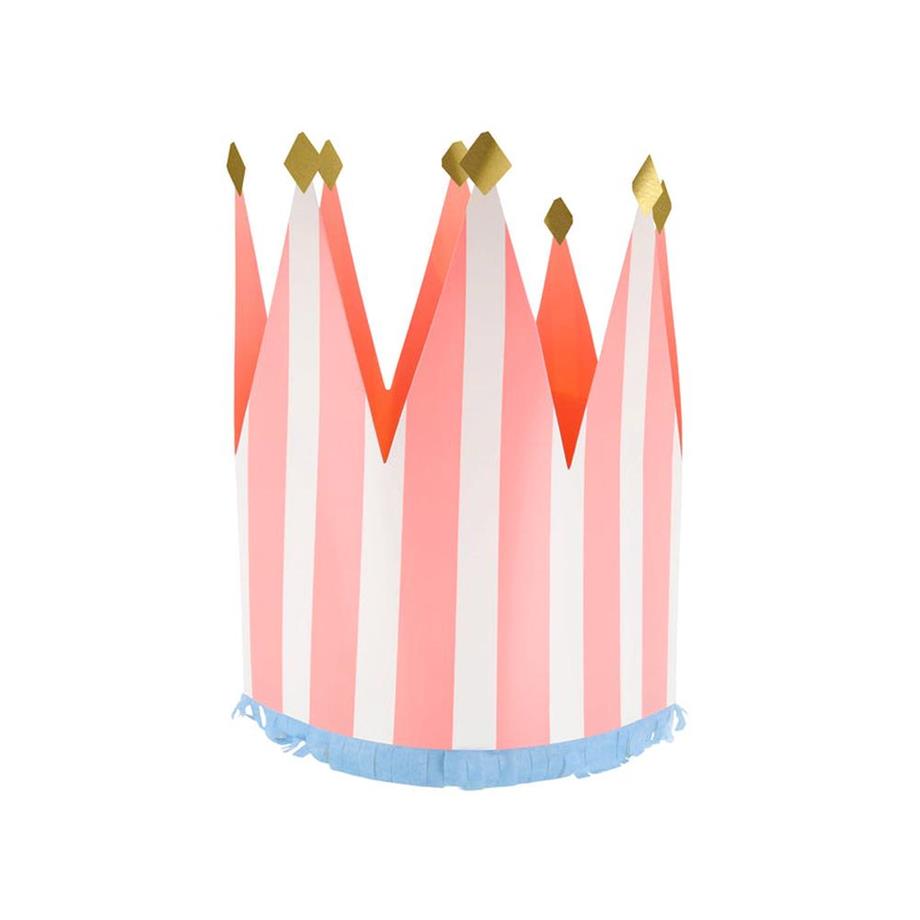 Meri Meri - Striped Party Crowns - Çizgili Parti Taçları - 8 Adet