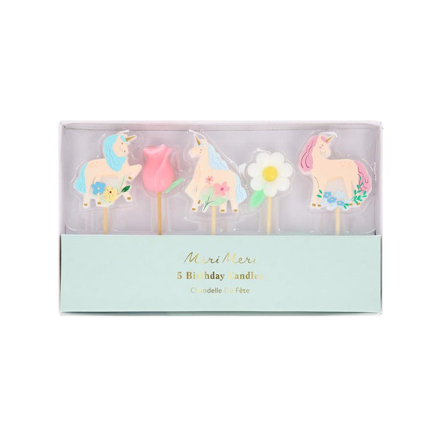 Meri Meri - Unicorn Mumlar - 5 Adet