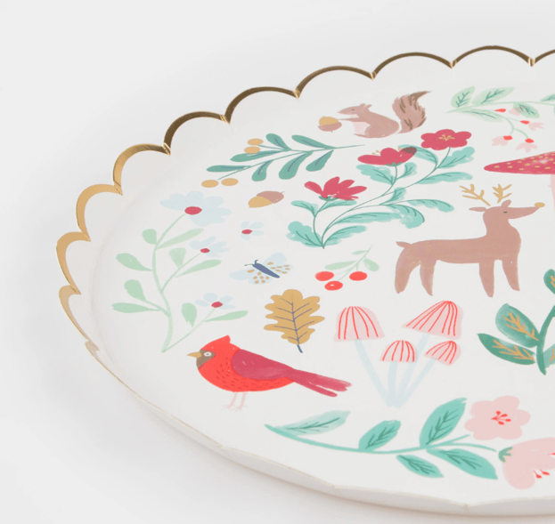 Meri Meri - Winter Woodland Dinner Plates - Orman Tabak (L) (8'li)620
