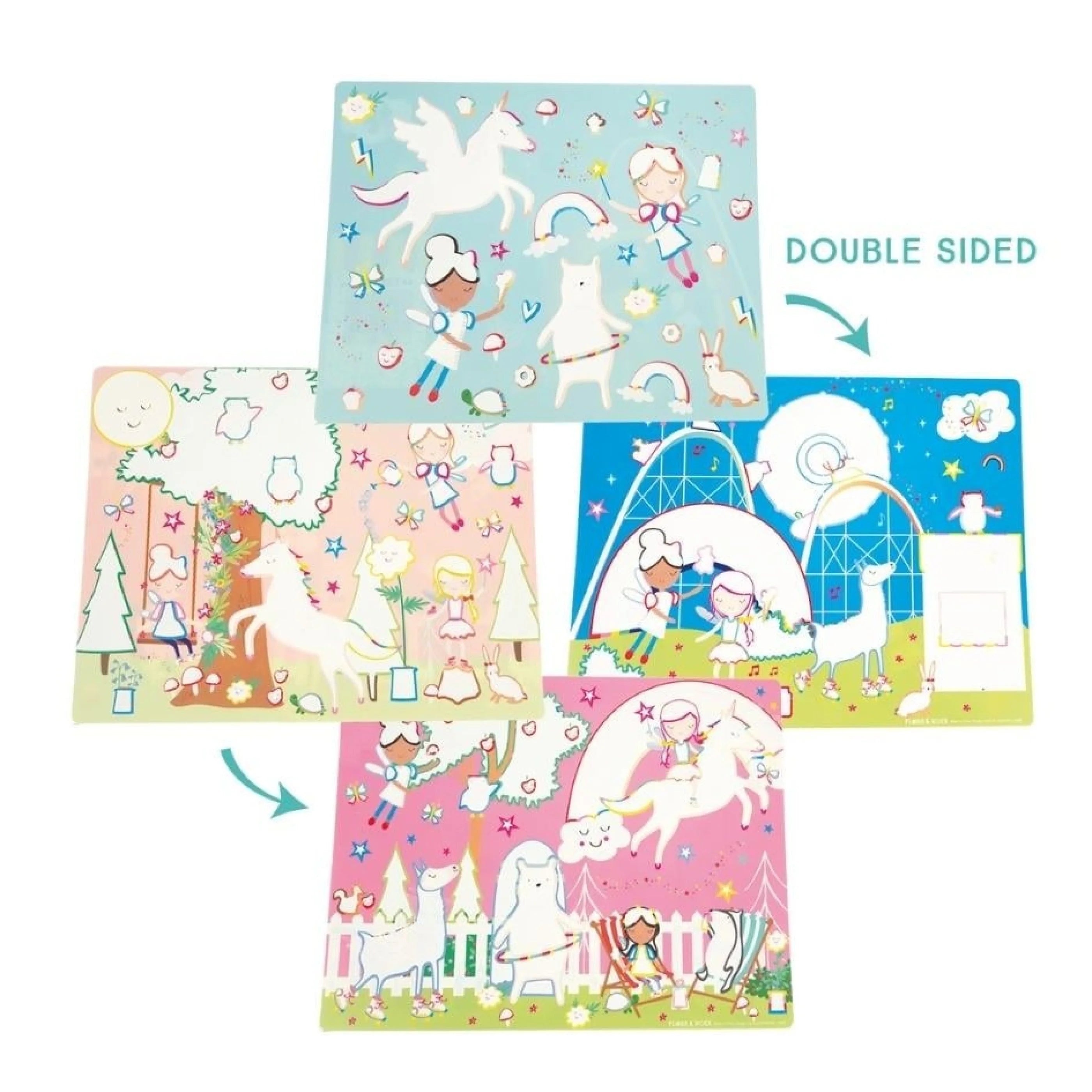 Renk Değiştiren Sulu Boyalı Oyun Mat / Rainbow Fairy (Placemats)