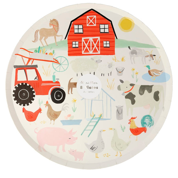 Meri Meri - On The Farm Dinner Plates - Çiftlik Tabak - 8'li