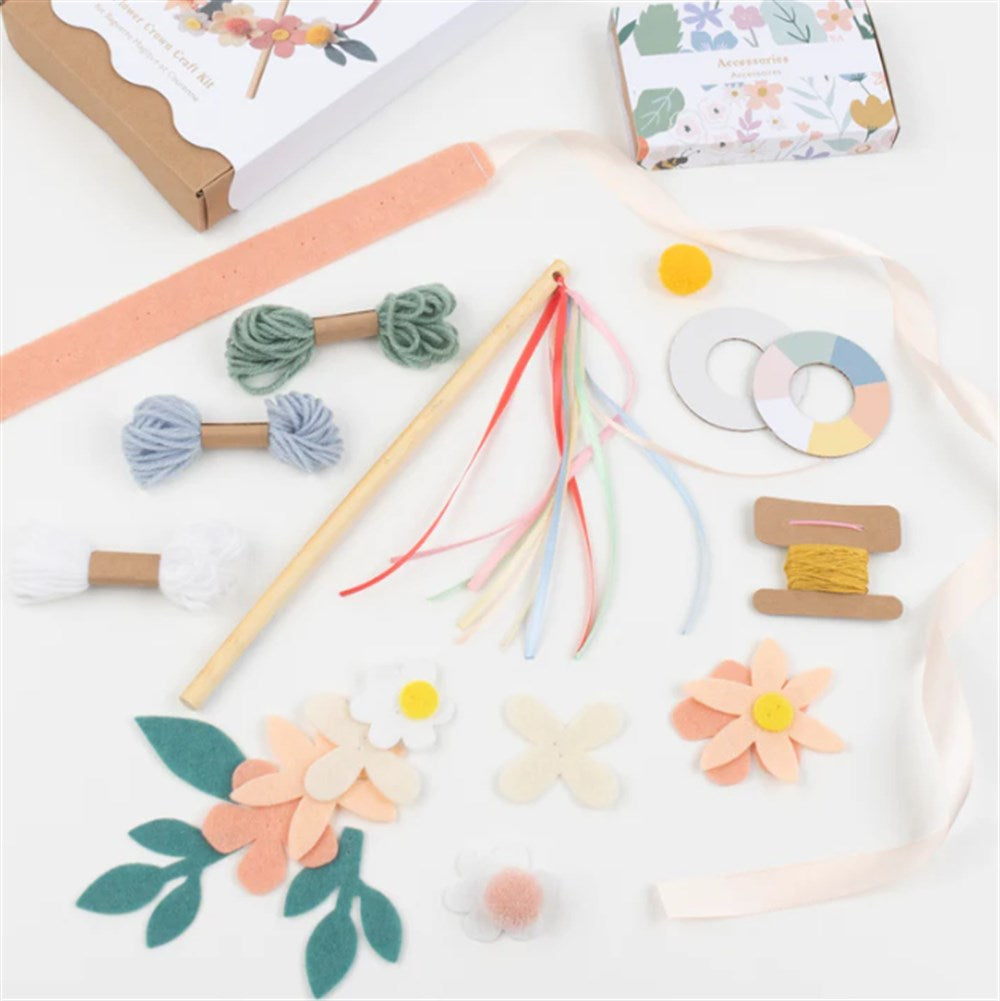 Meri Meri - Diy Headband & Wand - Çiçekli Baş Süsü & Değnek El İşi Seti